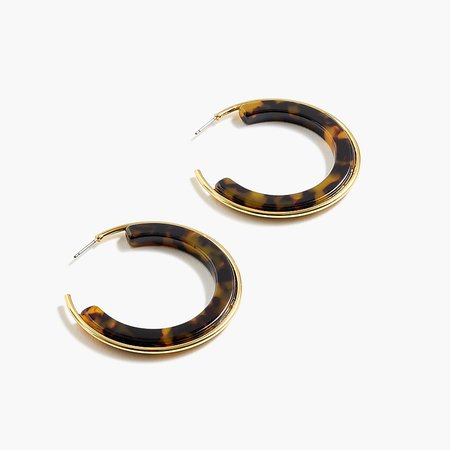 J.Crew: Gold-lined Hoop Earrings In Resin