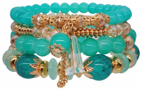 2019 Bohemia Ocean Style Original Design Multilayer String Beads Crystal Bracelet In CELESTE | DressLily.com