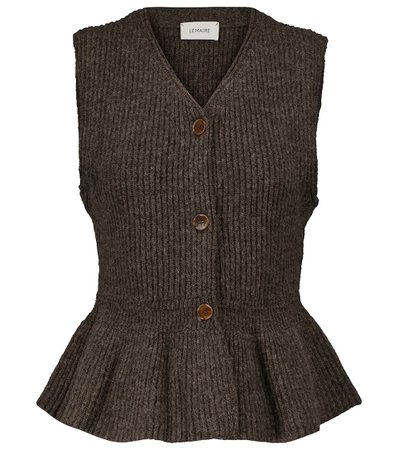 Lemaire - Wool peplum sweater vest | Mytheresa