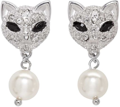 Crystal Cat Earrings (Miu Miu)