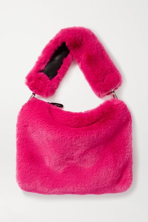 Fuchsia Luna faux fur shoulder bag | Stand Studio | NET-A-PORTER