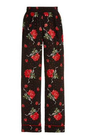 Rose-Printed Silk Pajama Pants By Rodarte | Moda Operandi