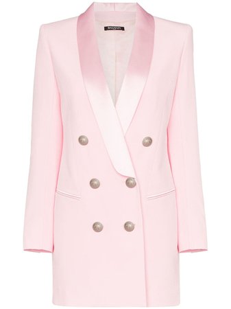 Pink Balmain Double-breasted Blazer Dress | Farfetch.com