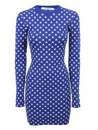 givenchy star print fitted mini dress