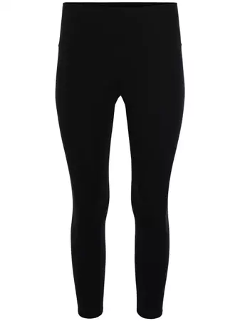 SHEIN EZwear Women's Solid Hot Yoga Black V High Waist Leggings