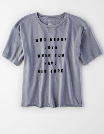 AE Washed NYC Graphic Tee, Dark Gray | American Eagle Outfitters
