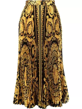 Versace Barocco Pleated Skirt - Farfetch
