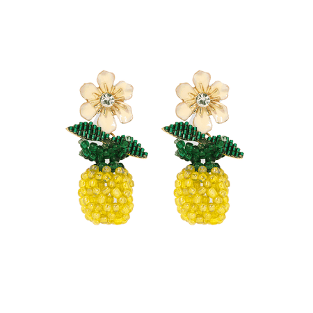 JESSICABUURMAN – MAHEA Beaded Pineapple And Flower Earrings - Pair