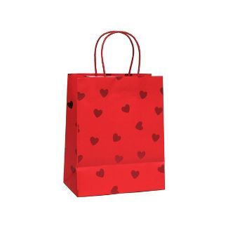 Valentine's Day Small Gift Bag Foil Hearts On Red - Spritz™ : Target