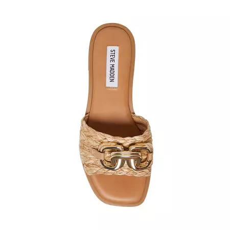 GENE Raffia Square Toe Slide Sandal | Women's Sandals – Steve Madden