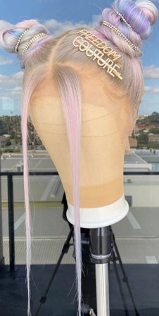 multicolored buns lace wig