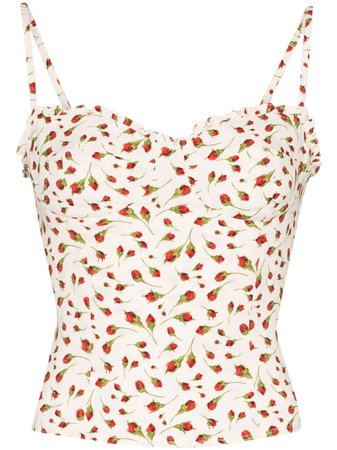 Reformation | Finch cropped floral-print top