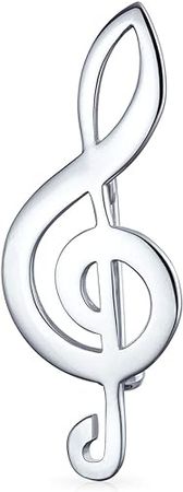 Amazon.com: Large Classic Musical Treble G Clef Note Brooch Pin For Musician Women Teen Teacher Student .925 Sterling Silver: Brooches And Pins: Clothing, Shoes & Jewelry