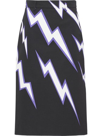 Prada lightning print skirt $920 - Buy AW19 Online - Fast Global Delivery, Price