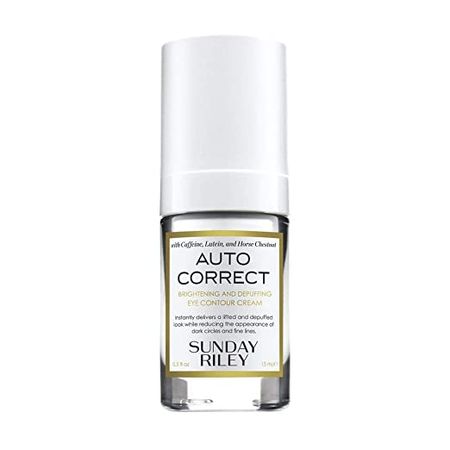 Sunday Riley Auto Correct Brightening and Depuffing Caffeine Eye Contour Cream for Dark Circles and Puffiness : Beauty & Personal Care