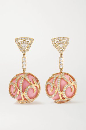 Gold 18-karat gold, opal and diamond earrings | Bina Goenka | NET-A-PORTER