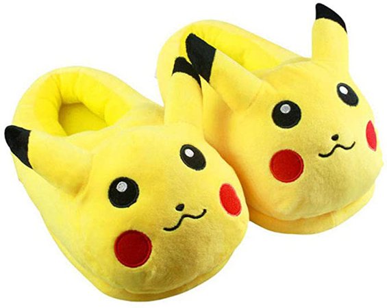 Amazon.com: HXQXPY Plush Home Animal Slippers Warm Cotton Shoes Anime Pikachu Cosplay Shoes Women/Men Lovers Slippers Adult Plush Size: Sports & Outdoors