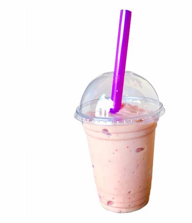 *clipped by @luci-her* Peach Strawberry Cream Smoothie