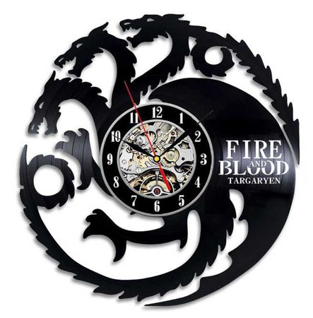 12 Inch (30 Cm) Game Of Thrones Targaryen Vinyl Record Wall Clock Decorate By Show Story $47.13 CAD