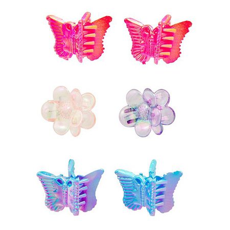 SO® Iridescent Butterfly and Flower Hair Clip Set