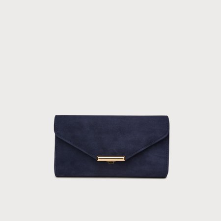 Lucy Navy Suede Envelope Envelope Clutch | Handbags | L.K.Bennett