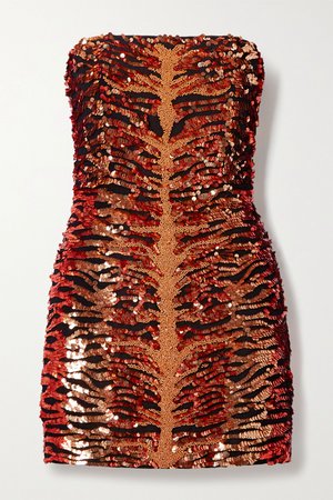 Black Aurora strapless embellished sequined crepe mini dress | Retrofête | NET-A-PORTER