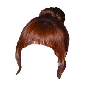 Bun Bangs Brown Hair PNG
