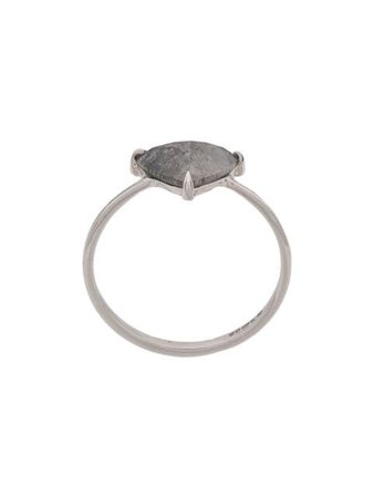 Niza Huang 18Kt White Gold Tillion Cut Grey Diamond Ring 18KTWHITEGOLDRINGWITHTRILLIONCUTGREYDIAMOND Silver | Farfetch