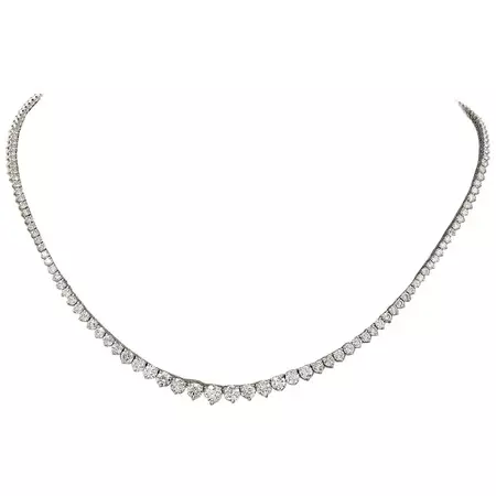 8.45 Carat Diamond 18 Karat Solid White Gold Necklace For Sale at 1stDibs