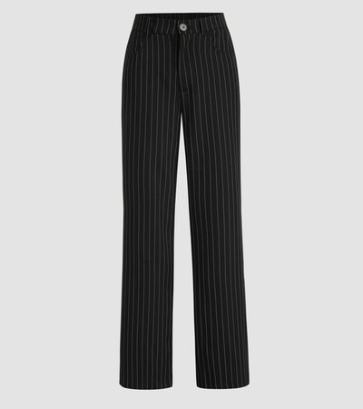 black pinstripe pants