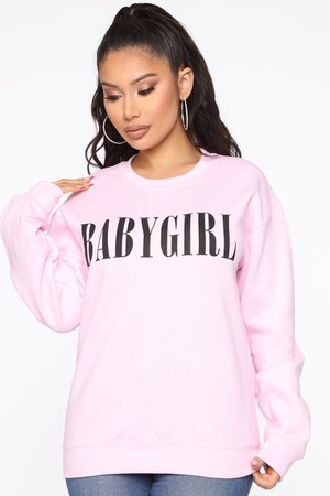 His Baby Girl Sweatshirt - Pink – Fashion Nova