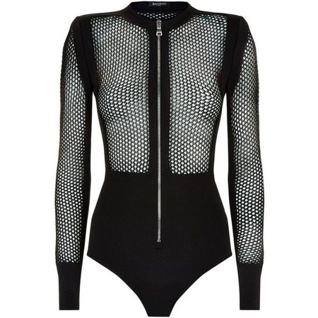 Women's Good American Fishnet Panel Bodysuit ($149) ❤ liked on Polyvore featuring intimates, shapewear and black - Google Search