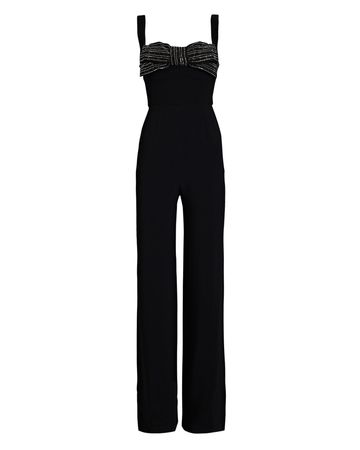 Saloni Rachel Bow Cady Jumpsuit In Black | INTERMIX®
