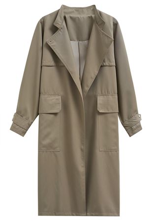 Ode to Autumn Belted Trench Coat in Khaki - Retro, Indie and Unique Fashion