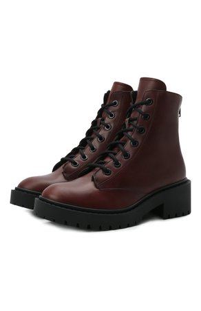 Женские темно-коричневые кожаные ботинки pike KENZO — купить за 37050 руб. в интернет-магазине ЦУМ, арт. FB62BT341L55