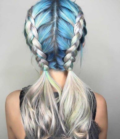 blue french braids