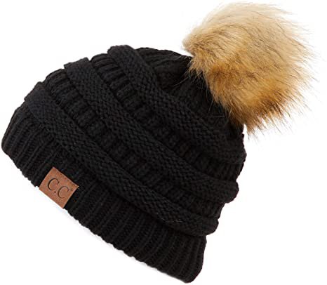 Hatsandscarf CC Exclusives Unisex Ombre Ribbed Confetti Knit Beanie with POM (HAT-43) (Black) at Amazon Women’s Clothing store