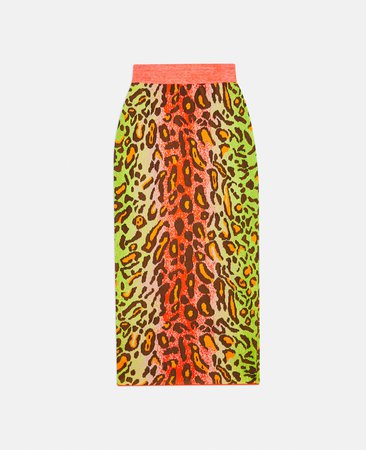 Neon Leopard Print Skirt - Stella Mccartney