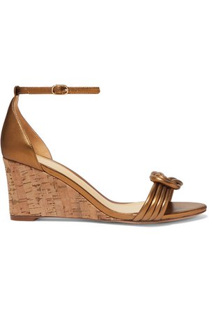 Alexandre Birman | Vicky knotted leather wedge sandals | NET-A-PORTER.COM