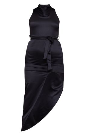 Black Cowl Neck Satin Back Crepe Maxi Dress | PrettyLittleThing USA