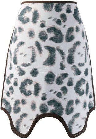 leopard print skirt with asymmetric hem