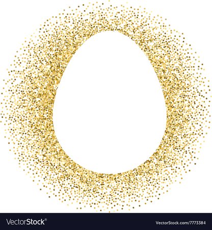 Gold easter egg with lettering Royalty Free Vector Image