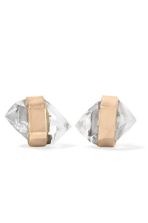 Melissa Joy Manning | 14-karat gold Herkimer diamond earrings | NET-A-PORTER.COM