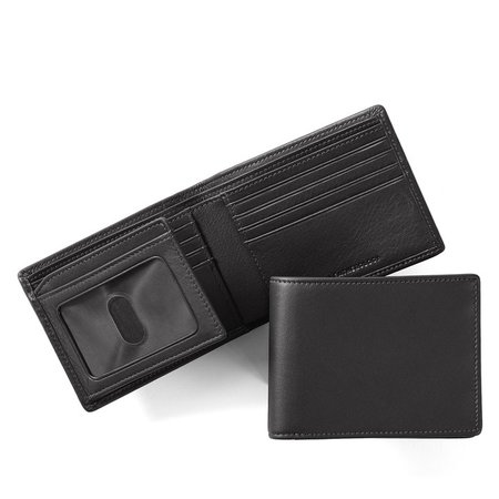 Bifold Wallet with Flap | Full Grain Leather RFID Black Onyx