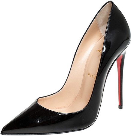 Black Patent Leather So Kate Pointed Toe Pumps Size 37.5