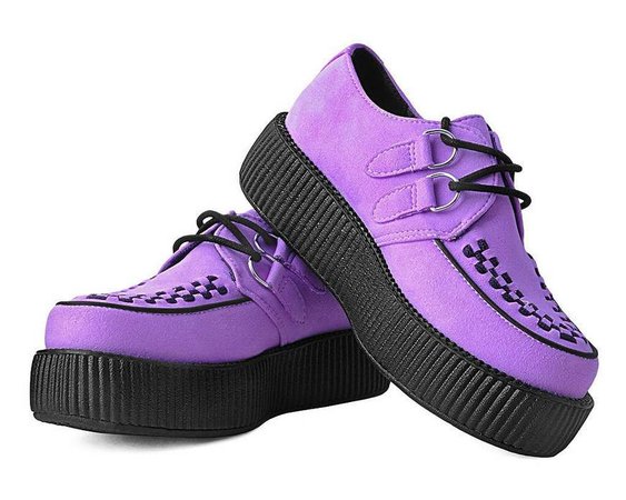 *clipped by @luci-her* Lavender Vegan Faux Suede Viva Mondo Creeper Shoe