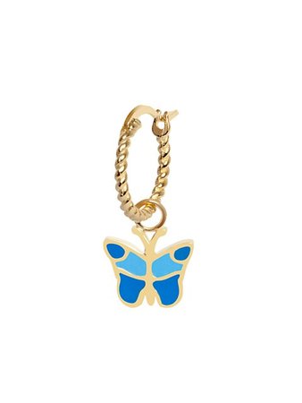 Shop Wilhelmina Garcia 18K Yellow Gold & Enamel Butterfly Drop Earring | Saks Fifth Avenue