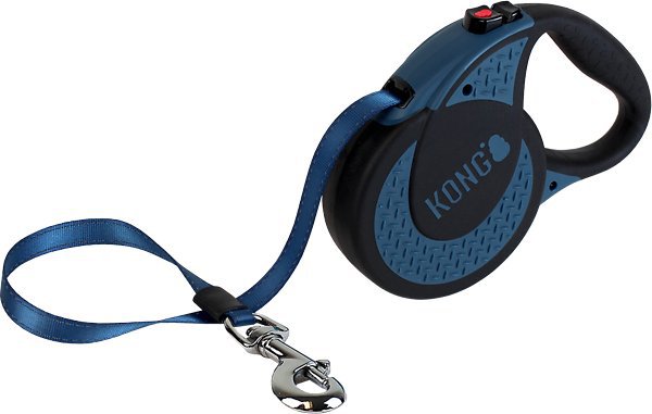 KONG RETRACTABLE Ultimate Reflective Retractable Dog Leash, Blue, X-Large: 16-ft long, 0.6-in wide - Chewy.com
