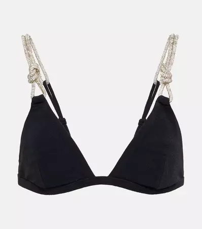Brighton Embellished Bikini Top in Black - Simkhai | Mytheresa