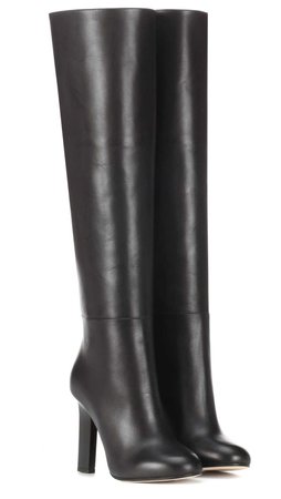 Leather knee boots
